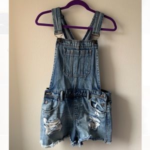 Denim Overall Shorts